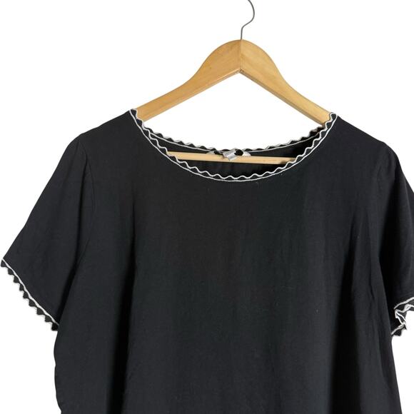 L.K. Bennett Adalyn Black Short Sleeve Boxy Crewneck Knit Top Size XL - Picture 6 of 12
